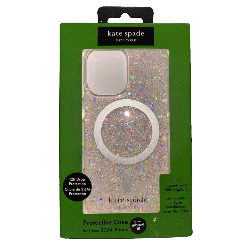 Kate Spade New York Chunky Glitter Hard Protective MagSafe iPhone 16 Case